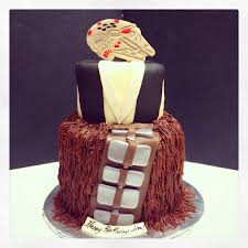 Minimalist Birthday Cake Ideas For Boyfriend Minimalist Star Wars Cake With Han Solo And Chewbacca Star Wars Cake Cake Images Star Wars Wedding