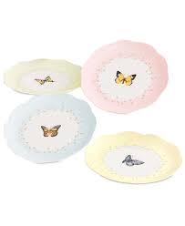 The solid white pattern exudes subtle elegance, while the clean and simple lines make these bowls easy to pair with a variety of styles. Lenox Butterfly Meadow Dessert Plates Set Of 4 Reviews Dinnerware Dining Macy S