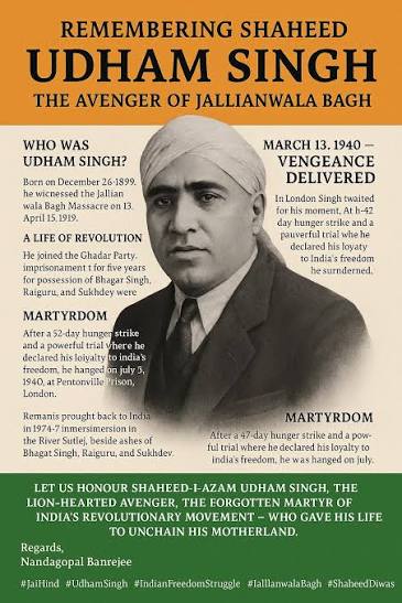 Shaheed Udham Singh, a prominent Indian freedom fighter, is remembered for his act of justice in avenging the Jallianwala Bagh massacre. In his remembrance, students of grades 1 and 2 presented lines
