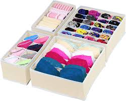 See more ideas about organization, organization hacks, home organization. Amazon Com Simple Houseware Closet Underwear Organizer Drawer Divider 4 Set Beige