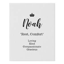 Name Meaning Canvas Picture Noah Zazzle Com In 2021 Names With Meaning Girl Names With Meaning Noah Name