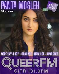 NEXT WEEK ON QUEERFM we are heading to the Vancouver Queer Film Festival  @queerfilmfest to speak with… PANTA MOSLEH (she/her/they/them) is a  Graduate of the renown Groundlings School of Comedy in Los