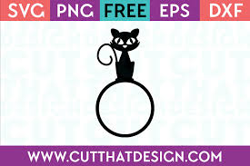 Download Halloween Black Cat Circle Monogram Design Cut That Design