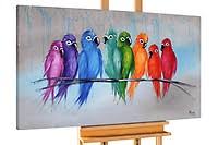 Diese vier kleinen vögel sitzen auf einem stromkabel und genießen die aussicht. Prachtige Acryl Gemalde Mit Vogeln Finden Kunstloft