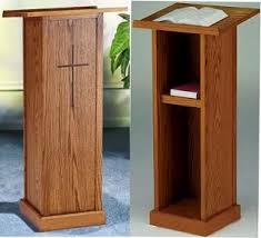 Oak Full Pedestal Wooden Lectern With Cross Front Church Furniture Church Decor Church Pulpit