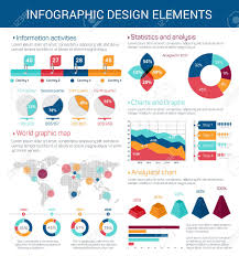 infographic design elements pie and petal chart timeline and