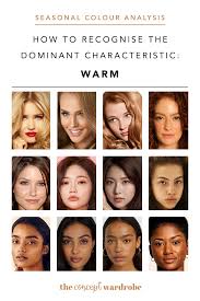 How To Recognise The Dominant Characteristic Warm Warm Skin Tone Seasonal Color Analysis Yellow Undertone Skin