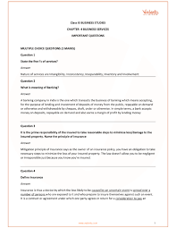 Important Questions For Cbse Class 11 Business Studies Chapter 4 Business Services