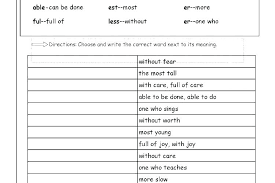 Suffix Worksheets For 2nd Grade Morningknits Com