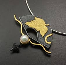 Reserved Gold Leaf On The Fan Sterling Pendant With A Pearl Etsy Sterling Pendant Fan Jewelry Jewelry Design Necklace