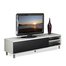 Abato Meuble Tv Blanc Et Noir Avec Porte Battante Noir Meuble Tv Blanc Meuble Tv Porte Battante