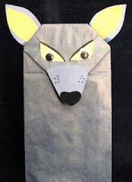 Art Craft Projects Blue Jackal Puppet Paper Bag Puppets Kids Art Projects Crafts