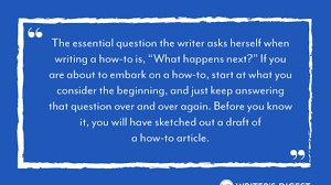 It was hard at first, because i couldn't get into the flow of writing very well the first time, but when i came. Write A How To Article In 6 Easy Steps Writer S Digest