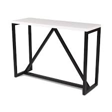 Two Toned Wood Console Table With White Top And Black Base Wood Console Table Wood Console Console Table