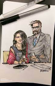 dr richard strand of the strand institute chicago and his assistant ruby by sketching sparrow black tapes podcast black tape fan art