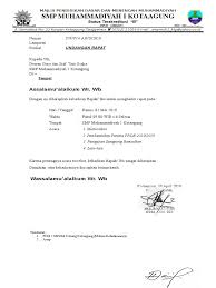 Berikan nomor urut, tempat dan tanggal dimana surat tersebut. Surat Undangan Rapat Guru Dan Staf Doc
