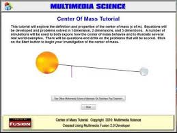 Physics Center Of Mass Tutorial And Simulation Sofware Physics Science Lessons Physical Science