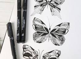 Leopard card inspired by emma hall. Make Intricate Butterfly Designs With Pin Pens Uni Ball
