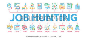 Job Hunting Minimal Infographic Web Banner Stock Image