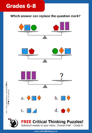 Free Award Winning Critical Thinking Puzzles Sign Up Today Delivered Weekly To Your Inbox Choose Prek Grade 8 Maths Puzzles Critical Thinking Math Lessons