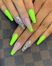 43 Neon Nail Designs That Are Perfect For Summer Page 4 Of 4 Stayglam Green Acrylic Nails Neon Nail Designs Neon Nails