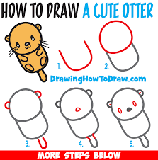 How To Draw A Cute Kawaii Cartoon Otter Floating Down The River Easy Step By Step Drawing Tutorial For Kids How To Draw Step By Step Drawing Tutorials translated how to draw manga volume 3 : how to draw a cute kawaii cartoon otter