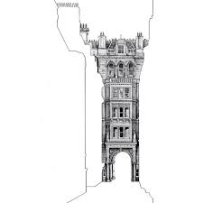 Gorgeous Architectural Drawings Hidden Behind Empty Silhouettes Of Other Buildings Architecture Drawing Architecture Artists Building Art