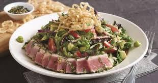 Bj S Mini Deep Dish Pizza Garden Fresh Specialty Salads Seared Ahi Tuna Recipe Ahi Tuna Salad Seared Ahi