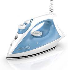 What kind of soleplate does black decker steam iron use? Amazon Com Black Decker Steam Iron With Pivoting Cord Nonstick Soleplate Blue F210 Home Kitchen