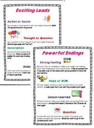 Small Moment Narrative Exciting Leads And Powerful Endings Anchor Chart Bundle