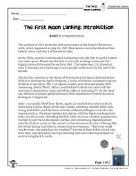 First Moon Landing Reading Worksheet Part 1 Woo Jr Kids Activities In 2020 Worksheets For Kids Reading Worksheets Space Lesson Plans