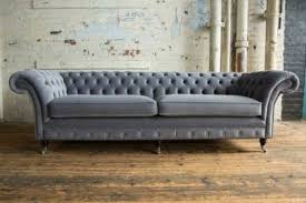 Sie erwerben 4 sitzer premium kunstleder sofa chesterfield. Chesterfield Xxl Big 4 Sitzer Sofa Top Qualitat Textil Stoff Samt Grau Polster Couch Garnitur Bei Jv Mobel