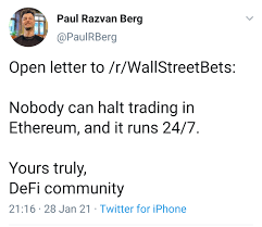 Rather, the bitcoin market and every other cryptocurrency market is open 24/7 across a growing number of exchanges. Ethereum Is Open 24 7 Ethtrader