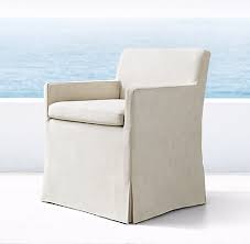 Slipcovers can be slipped on and off. Belgian Slipcovered Outdoor Dining Chairs Rh