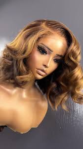 🌼🌼 Ms. Daisy Ms. Daisy 🌼🌼 “ Messy Bob” chocolate brown with honey  highlight 21.5 circumference She’s Available for purchase Link in bio 💛  #customwigs #wig #fypageシ #wigsnatched #bob #curlybob ...