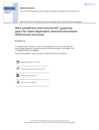 PDF) Well-posedness and nonsmooth Lyapunov pairs for state-dependent  maximal monotone differential inclusions