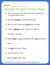 Simple tense can change the action to past, present, or future. Simple Present Tense Worksheets Exercise 5 Your Home Teacher