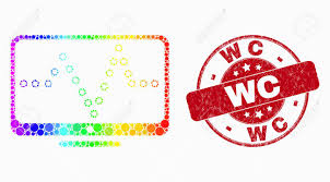 dot bright spectral online dotted chart mosaic icon and wc stamp