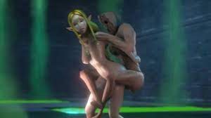 1boy 1girls animated ass attacked azure limina blonde female  blonde hair completely nude gasping graveyard groping groping from behind  grunting humping hyrule warriors leg lock mounting ocarina of time