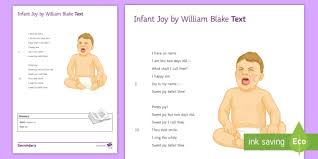 Infant Joy Poem By William Blake Teacher Made