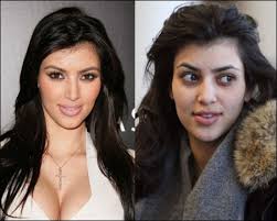 So kennen wir die frau der superlative ja gar nicht. Kim Kardashian With And Without Makeup Celebs Without Makeup Kim Kardashian Without Makeup Celebrity Makeup