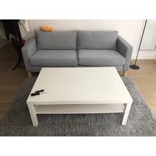 Generally the rule is that your coffee table should be the same height as your couch's seat (give or take one to two inches, but not any lower). Ikea Lack White Coffee Table Aptdeco