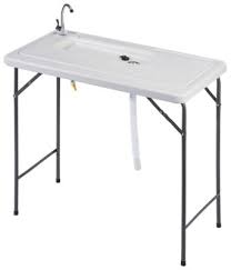 The coldcreek portable fish cleaning table with sink is very strong and lightweight and should last a long time. Bass Pro Shops Folding Fillet Table Bass Pro Shops