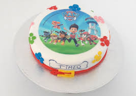 Toute la décoration d'anniversaire thème pat patrouille pour un magnifique anniversaire : Faire Un Gateau Pat Patrouille En Pate A Sucre Facile Blog Univers Cake