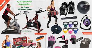 You can win the latest fitness and workout gear. Workout Healthy Equipment Giveaway 28 Winners Win Different Workout Gear Each Day Grand Prize Exercise Bike Ends 2 21 18 Daily Entry Heavenly Steals