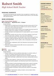 High School Math Teacher Resume Samples Qwikresume