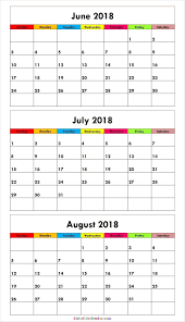 3 Month Free Printable Calendar In 2020 June Calendar Printable August Calendar July Calendar
