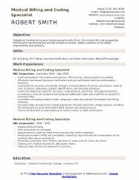 Medical Billing And Coding Specialist Resume Samples Qwikresume