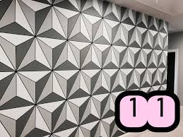 Frog tape copper paint navy paint frog tape snow capped mountain wall mural in grey and white. Make This Epcot Spaceship Earth Wall For Your Home Chip And Company