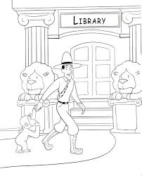 Curious George At The Library Printable Coloring Book Page For Kids Curious George Coloring Pages Curious George Coloring Books